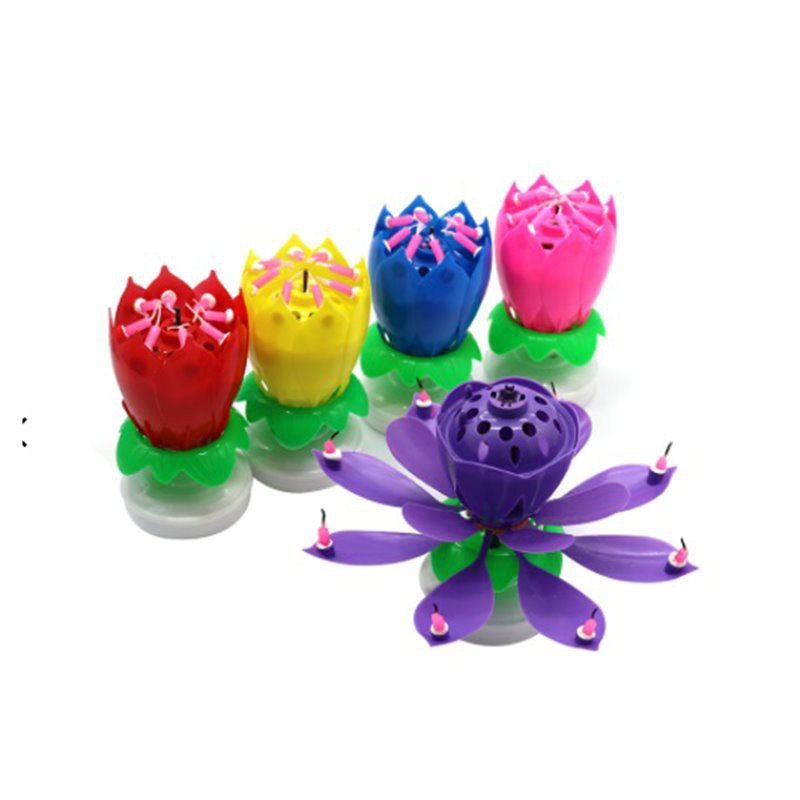 Свещ за рожден ден с лотосов цвят